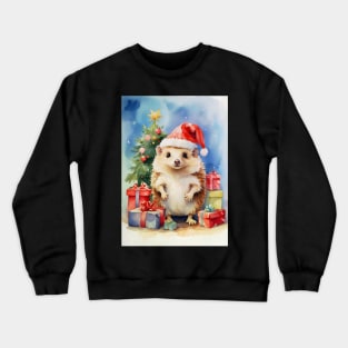 Christmas Hedgehog Watecolour Crewneck Sweatshirt